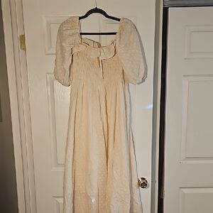 White/cream ruffle dress